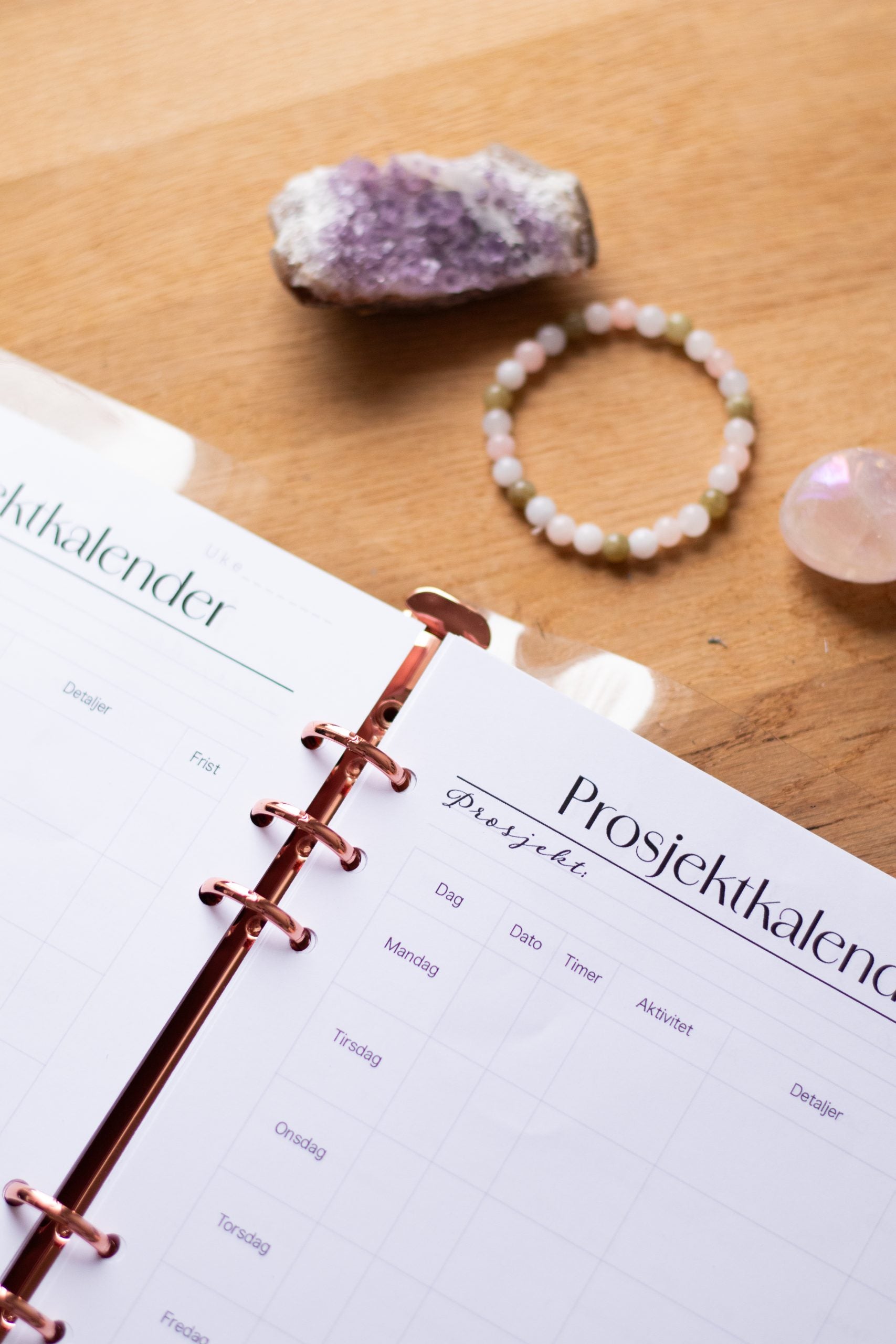 Prosjektkalender (med hullfeil) 12 uker - 25,-